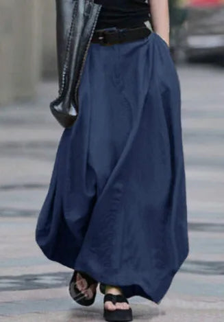 2025 New autumn high hwaist A-line long skirt women   solid color big pocket  streetwear  solid color skirt long skirt