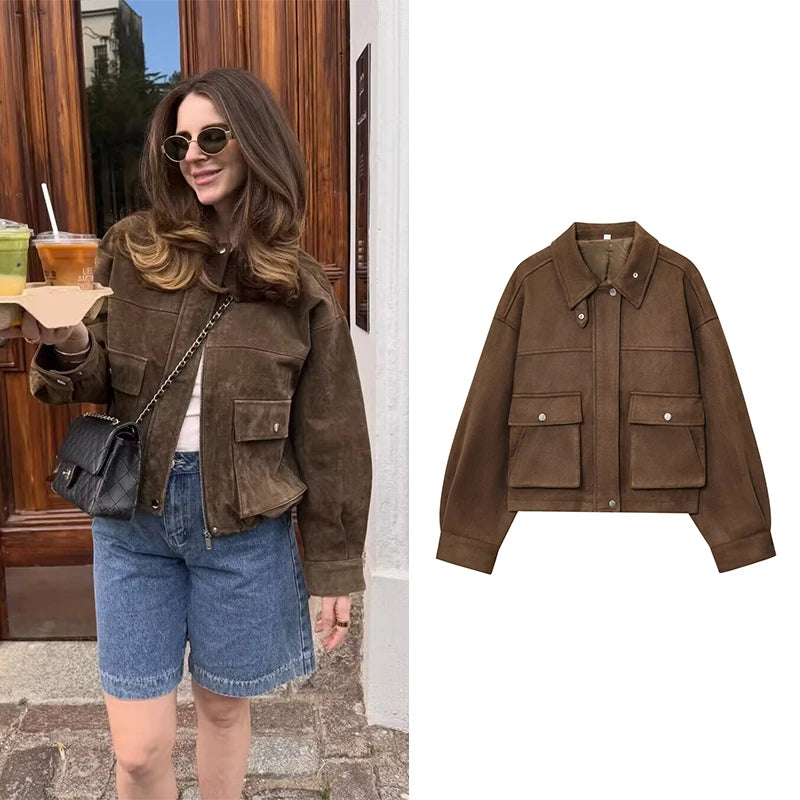Women's Jackets Coats Fashion Pocket Decoration Long Sleeve Coats Autumn Winter Female Outerwear Chic Tops